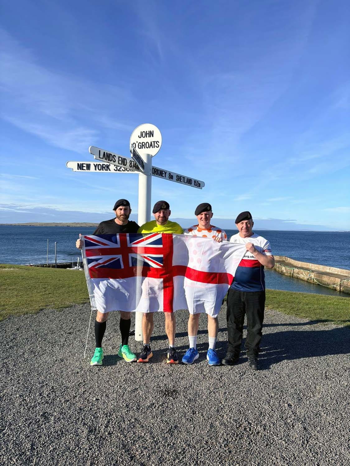 Runners Duncan Fraser, Rob Cozens, Connor Davidson and support driver, Anthony Walsh