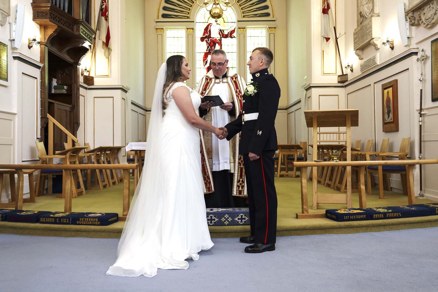Royal Navy couple married at forth attempt