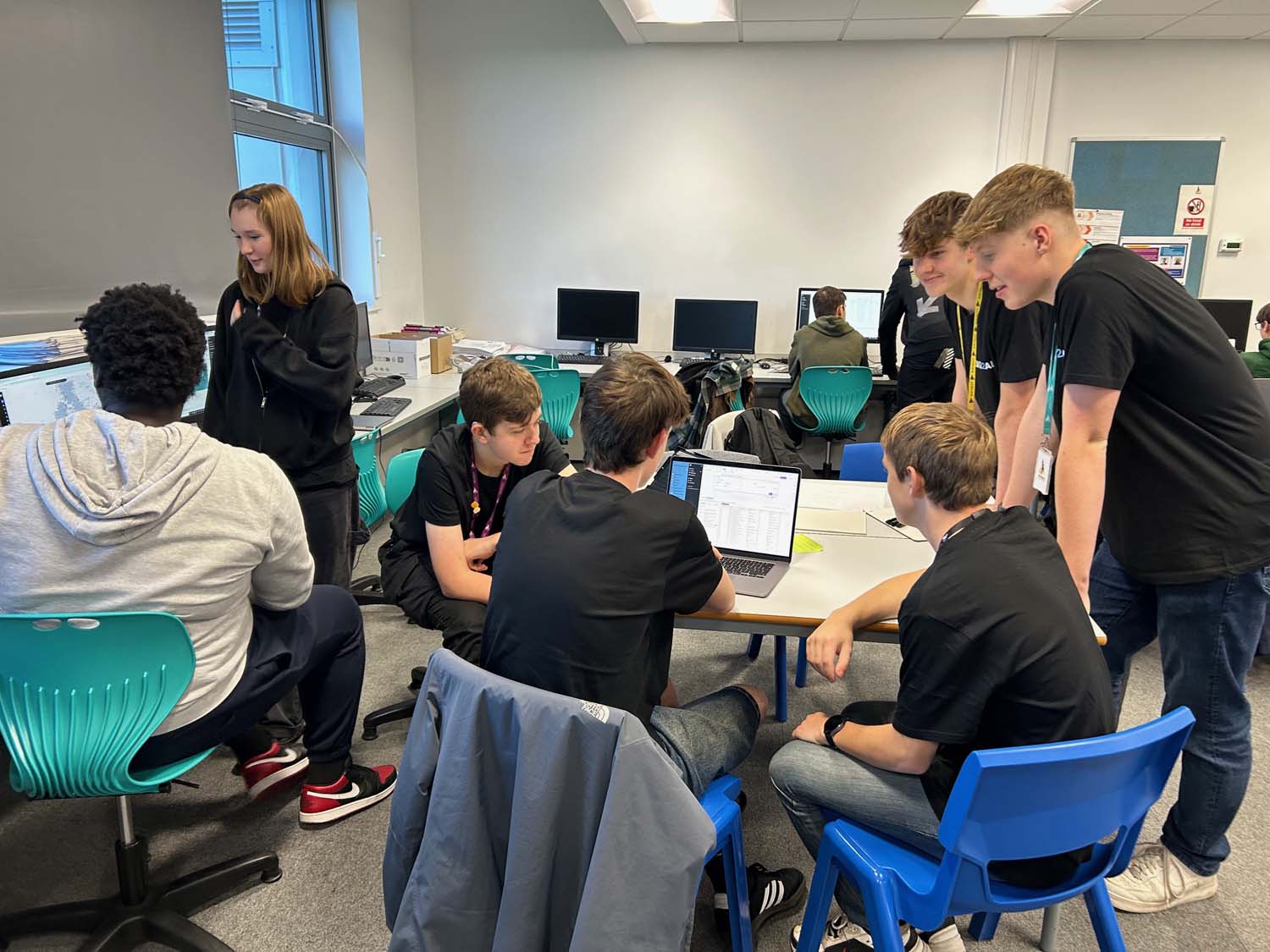 T Level students at work at the Hackathon