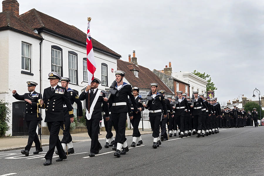 Collingwood sailors march through Fareham