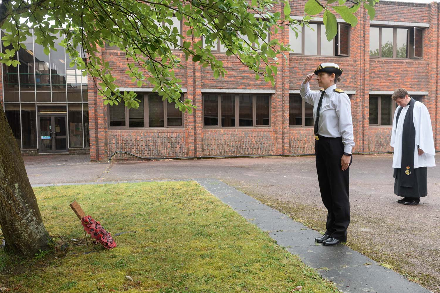 HMS Collingwood pauses to remember wartime bombing