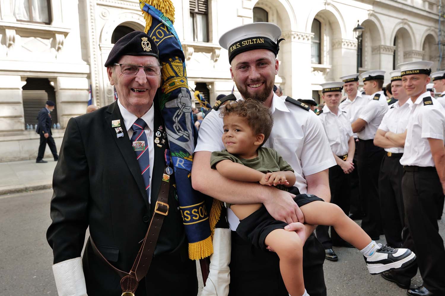 Sailors past and present parade through London in national service