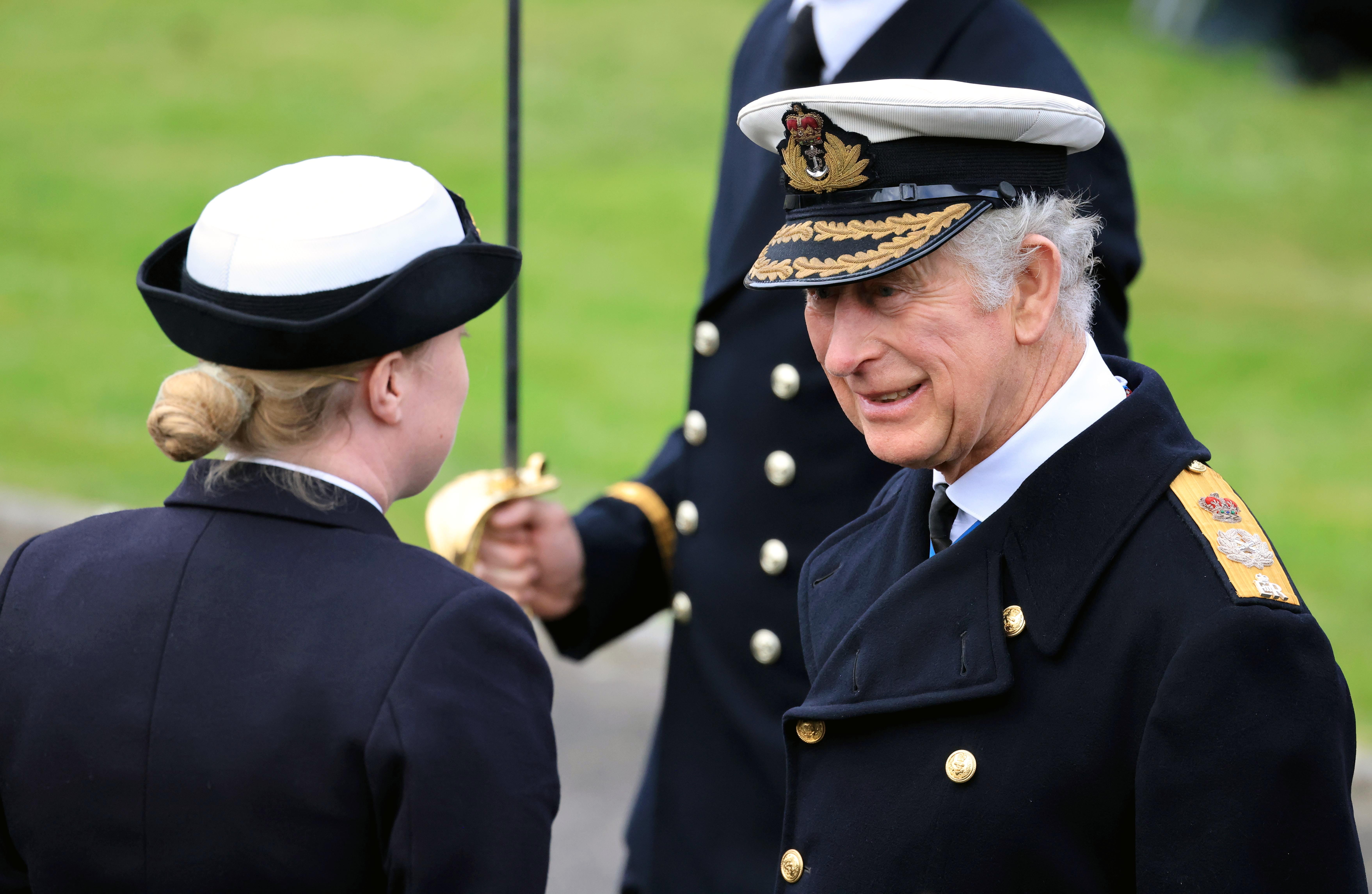 The Prince of Wales at BRNC today