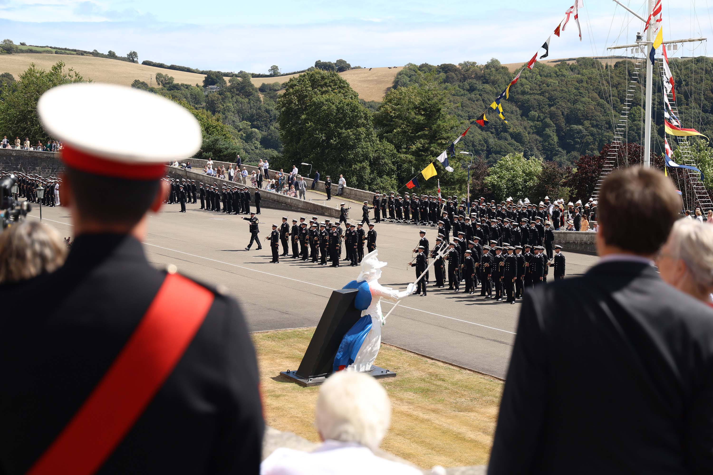 Families and friends of cadets watch as their loved ones pass out at BRNC