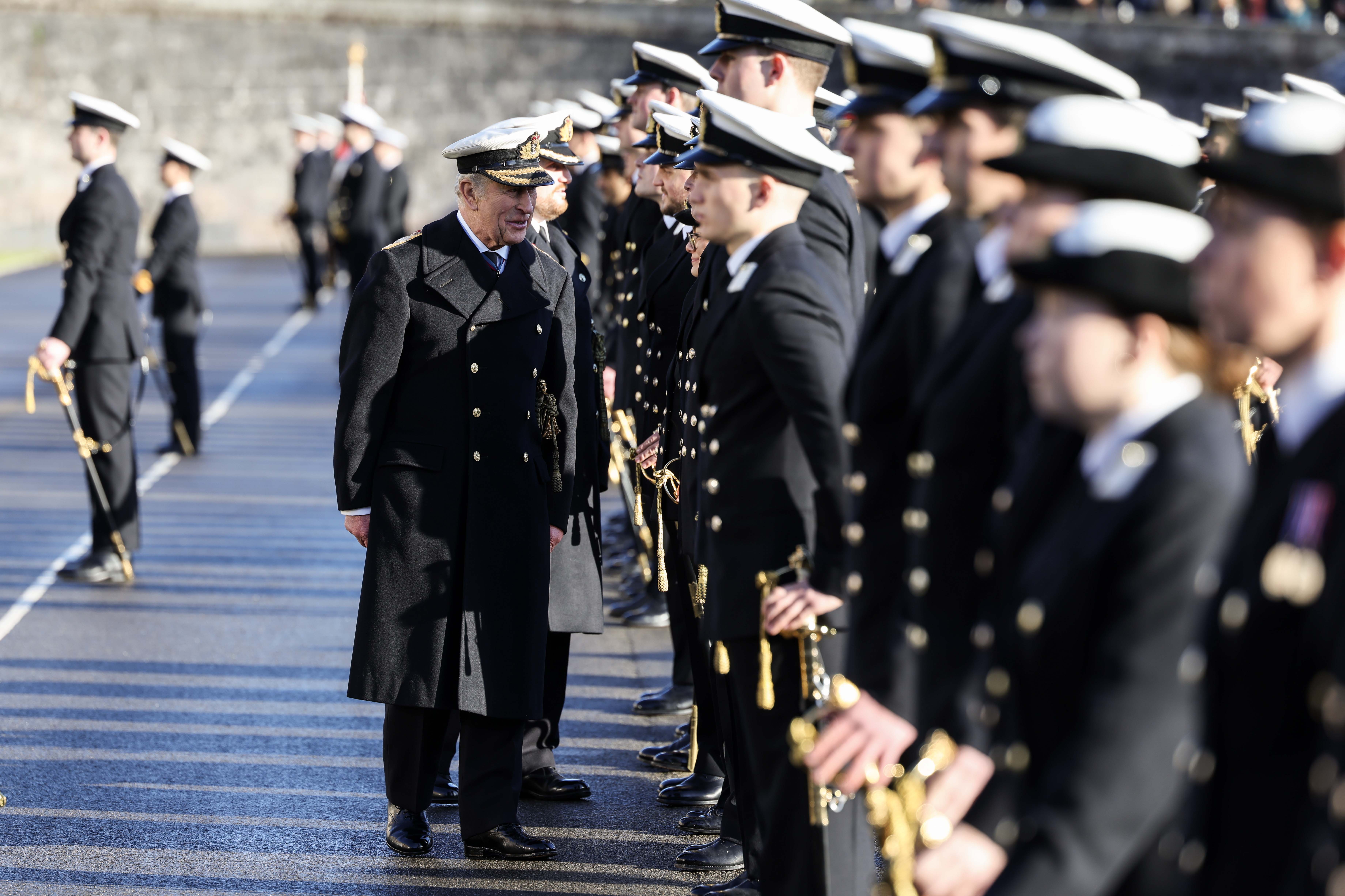 19th Dec 2025 - His Majesty The King inspects ranks in the Royal Guard at Britannia Royal Naval College.