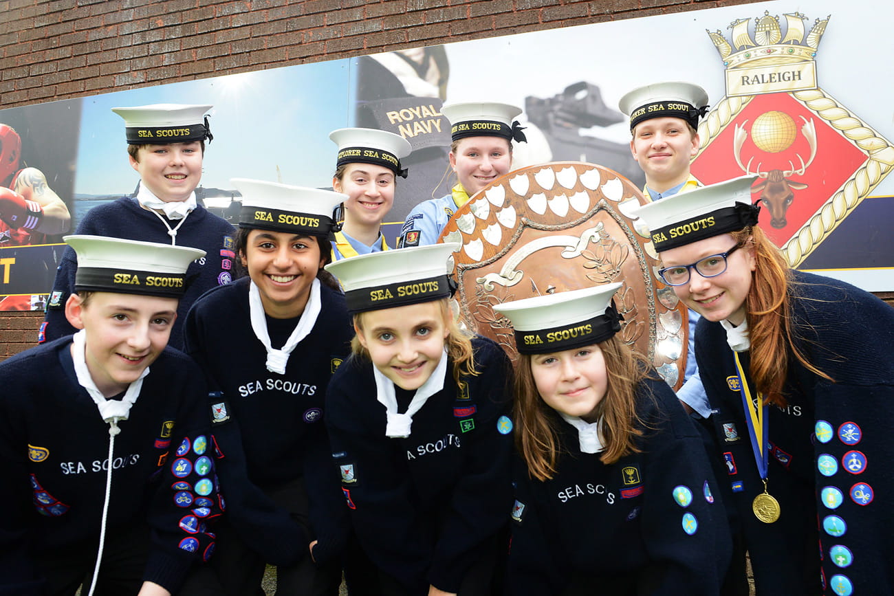 Royal Navy Sea Scouts in the deep end at HMS Raleigh