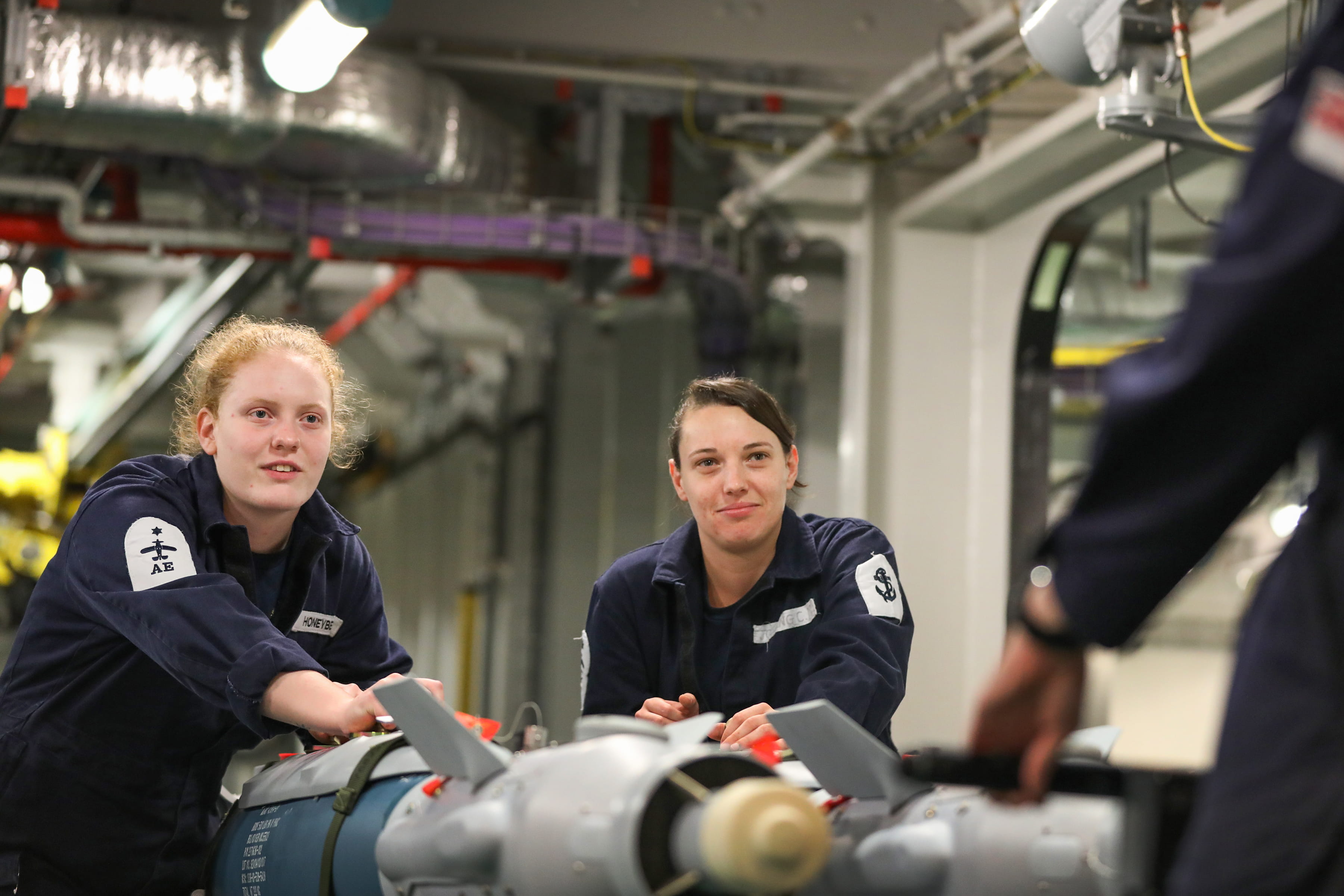  Women in the Air Engineering Department on board HMS Queen Elizabeth. Picture: LPhot Luke