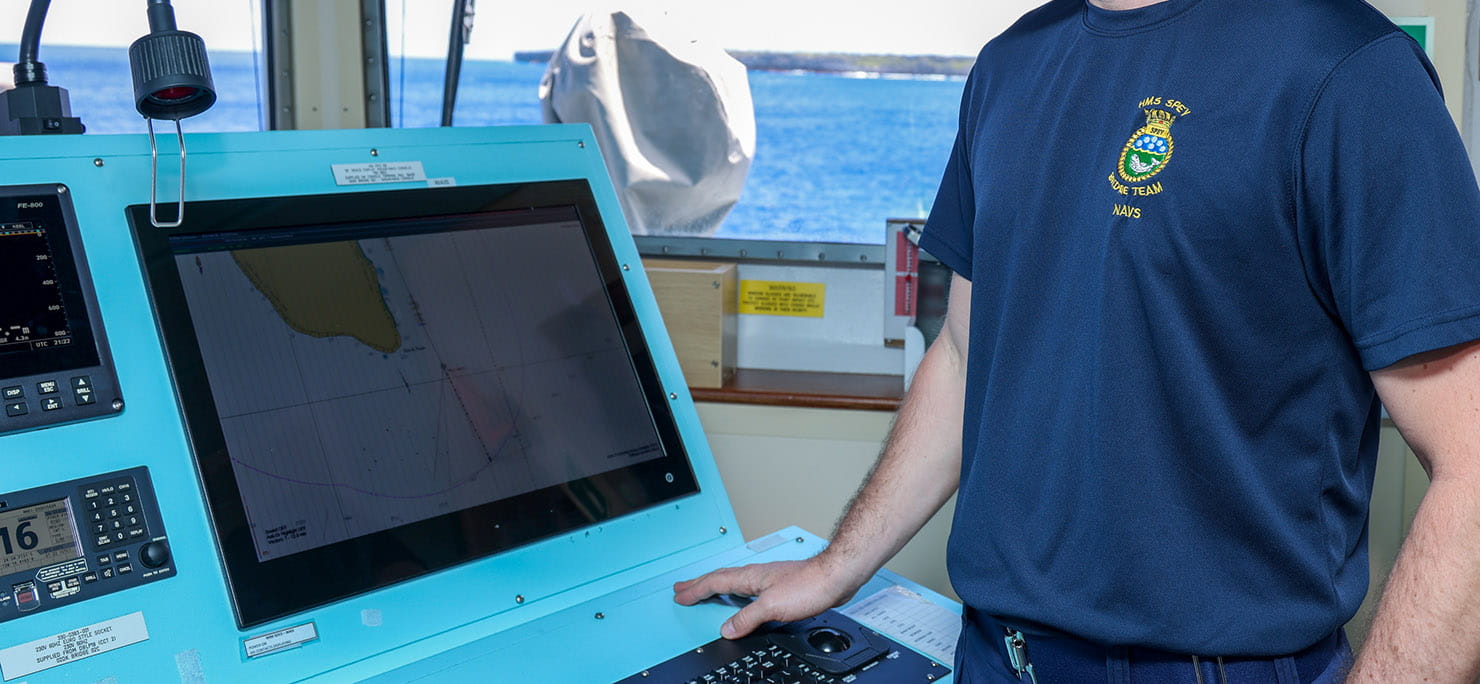 HMS Spey's navigator, Lt Royle charts the Henderson Island, Pitcairn, South Pacific