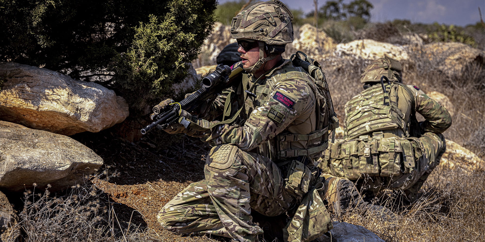 Royal-Navy-Organisation-Royal-Marines-16-Weaponry.jpg A Royal Marines Commando During live firing in Cyprus