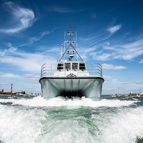 Front view of HMS Magpie